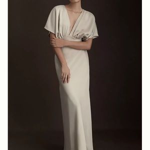 BHLDN- Leila satin charmeuse (champagne) maxi dress, size 4, worn once